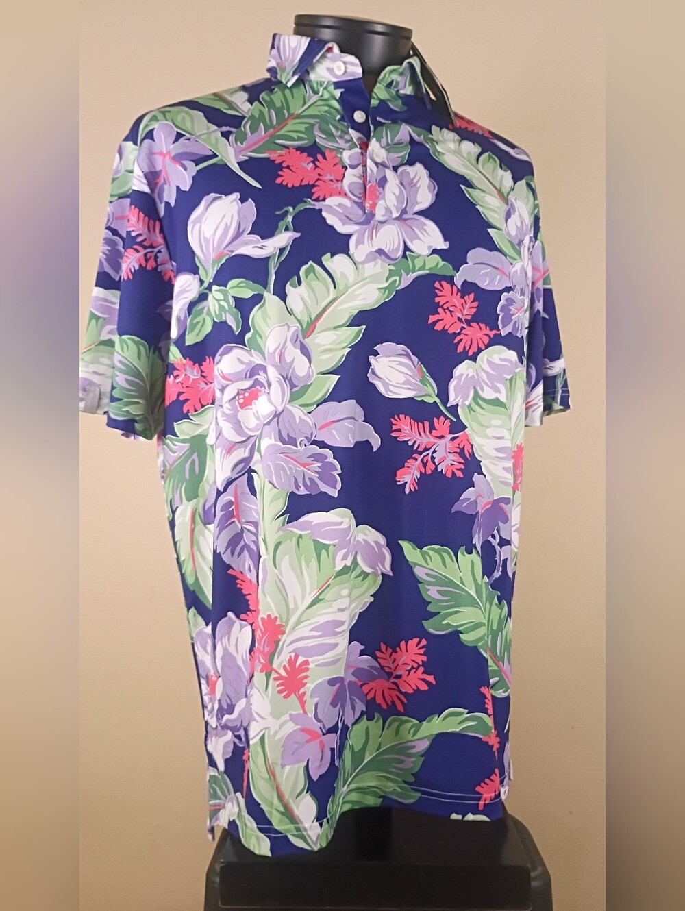 RLX Ralph Lauren Men's Golf Polo Floral Tropical Moisture Wicking - NWT L $115